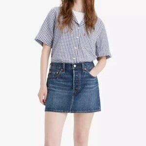 Levi's Icon Denim Mini Skirt in Dark Wash
